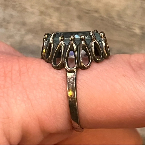 FINAL PRICE DROP Blue Topaz Ring Sterling Silver - Picture 3 of 4